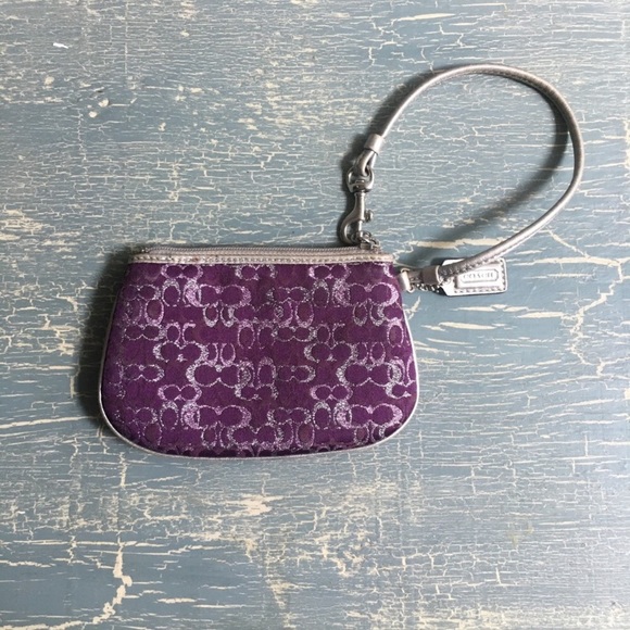 Purple and Silver Coach Wristlet - Picture 2 of 3